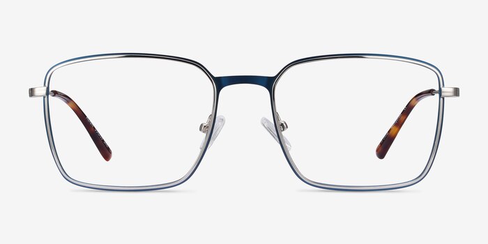 Align Blue & Silver Metal Eyeglass Frames from EyeBuyDirect