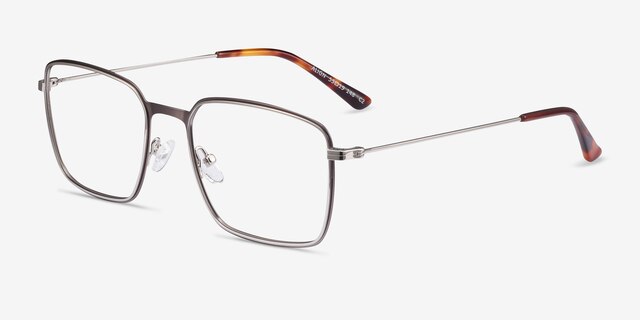 Align Gunmetal & Silver MetalEyeglass Frames from EyeBuyDirect, Angle View