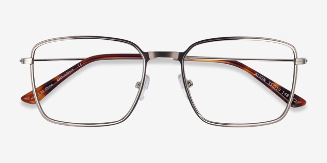 Align Gunmetal & Silver MetalEyeglass Frames from EyeBuyDirect, Closed View
