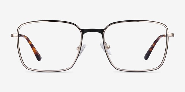 Align Black & Silver MétalMontures de lunettes de vue d'EyeBuyDirect, Vue de Face
