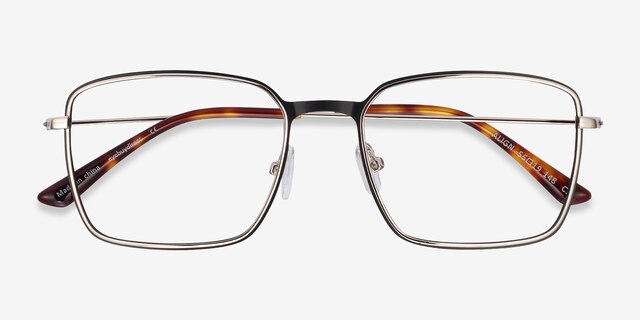 Align Black & Silver MétalMontures de lunettes de vue d'EyeBuyDirect, Vue Rapprochée