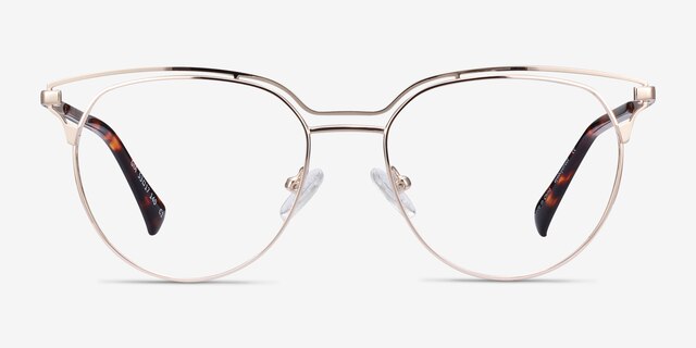 Gia Gold MetalEyeglass Frames from EyeBuyDirect, Front View
