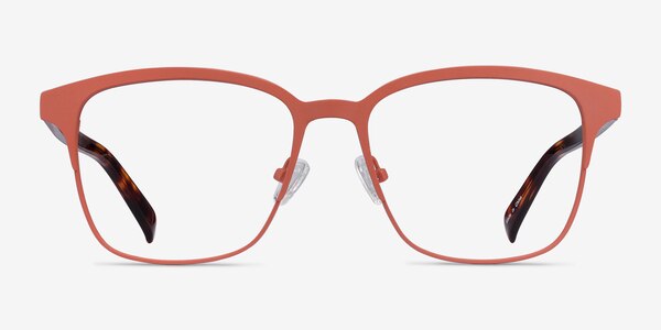 Intense Coral & Tortoise Acetate-metal Eyeglass Frames