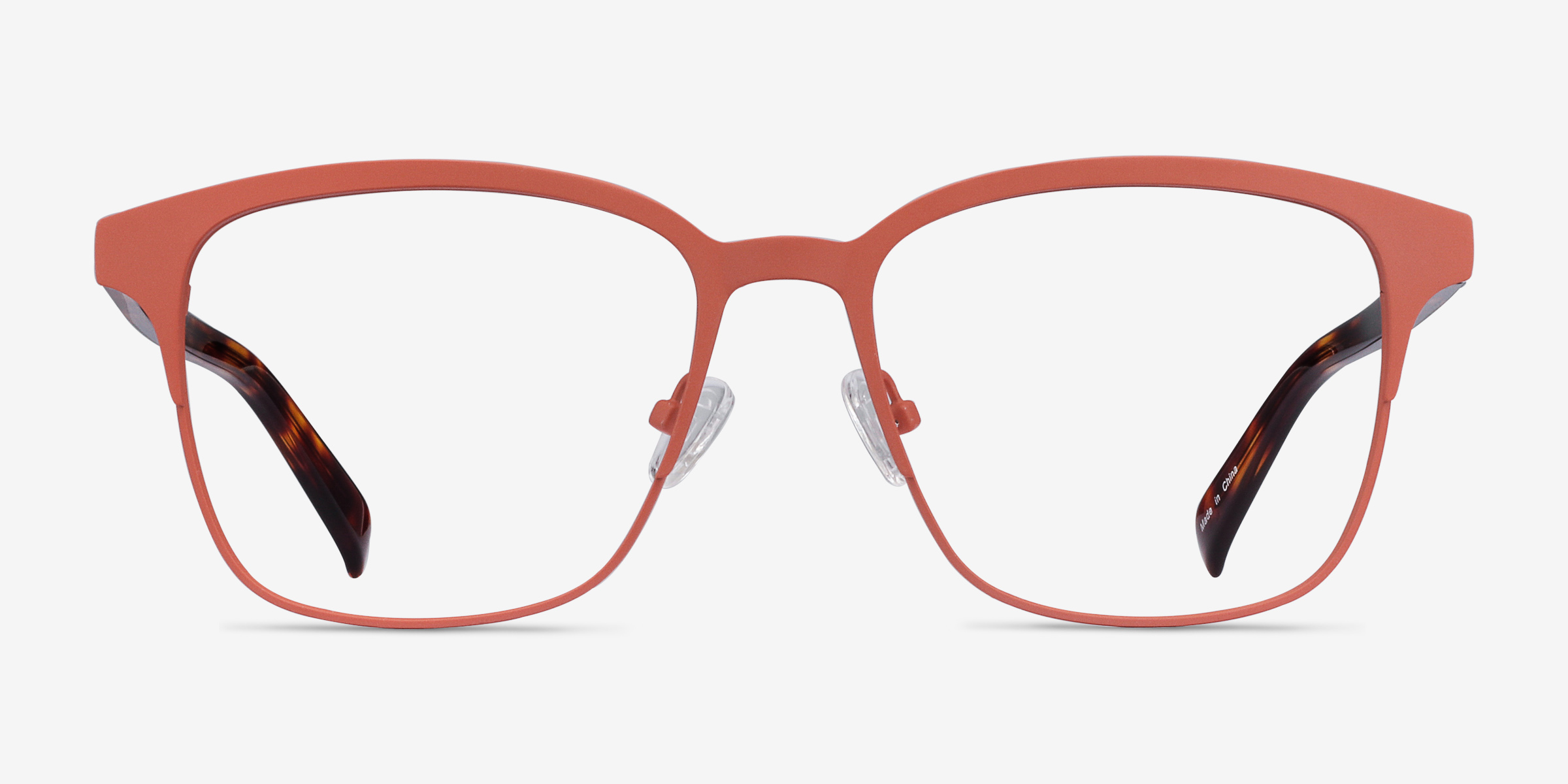 Intense Square Coral & Tortoise Full Rim Eyeglasses Eyebuydirect