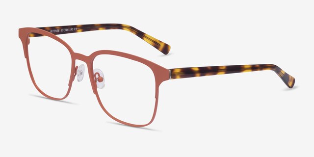 Intense Coral & Tortoise Acetate-metalEyeglass Frames from EyeBuyDirect, Angle View