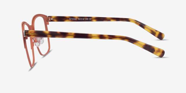 Intense Coral & Tortoise Acetate-metalEyeglass Frames from EyeBuyDirect, Side View