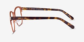 Intense Coral & Tortoise Acetate-metal Montures de lunettes de vue d'EyeBuyDirect, Vue de Côté