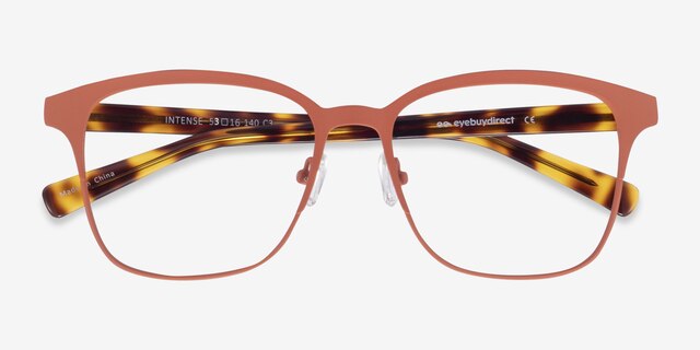 Intense Coral & Tortoise Acetate-metalEyeglass Frames from EyeBuyDirect, Closed View