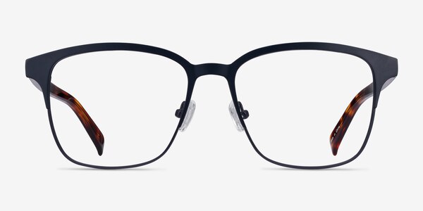Intense Navy Blue & Tortoise Acetate-metal Montures de lunettes de vue