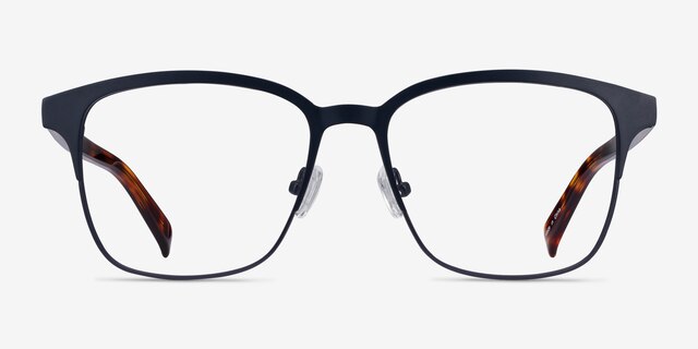 Intense Navy Blue & Tortoise Acetate-metalMontures de lunettes de vue d'EyeBuyDirect, Vue de Face