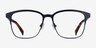 Intense Navy Blue & Tortoise Acetate-metalMontures de lunettes de vue d'EyeBuyDirect, Vue de Face