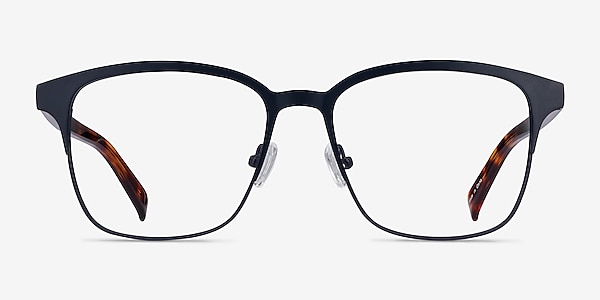 Intense Navy Blue & Tortoise Acetate-metal Montures de lunettes de vue