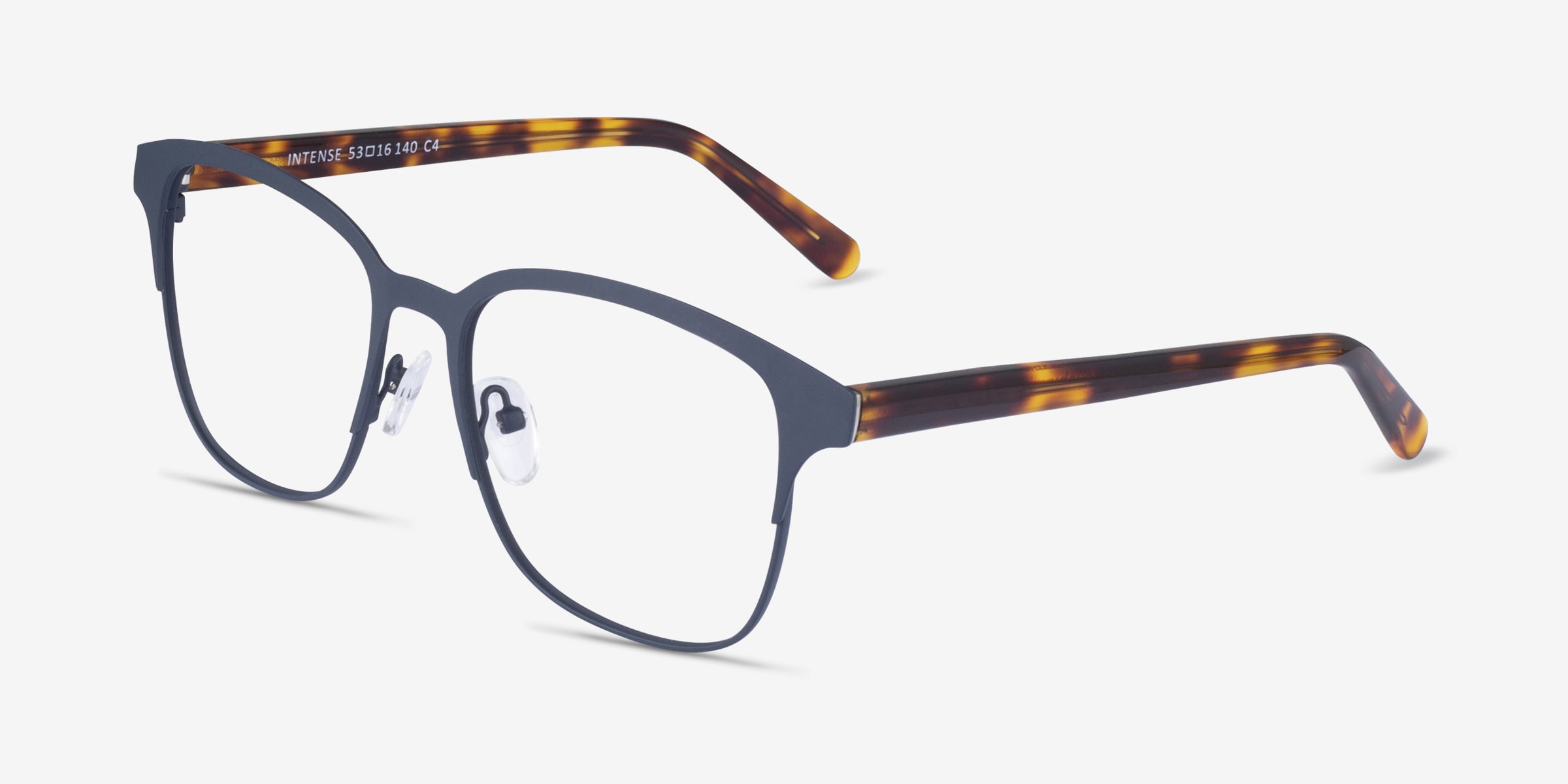 Intense Square Navy Blue & Tortoise Full Rim Eyeglasses 