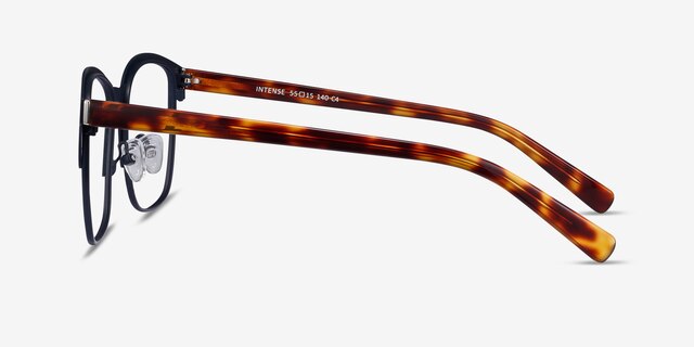 Intense Navy Blue & Tortoise Acetate-metalMontures de lunettes de vue d'EyeBuyDirect, Vue de Côté