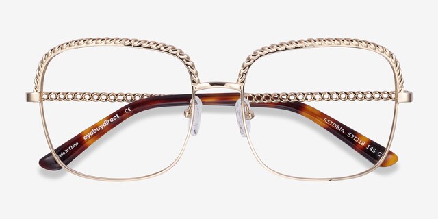 Astoria Gold MetalEyeglass Frames from EyeBuyDirect, Closed View