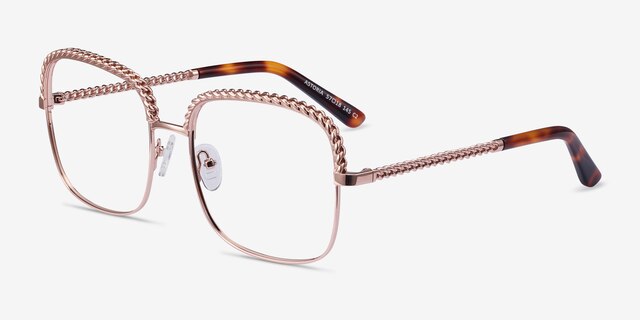 Astoria Rose Gold MetalEyeglass Frames from EyeBuyDirect, Angle View