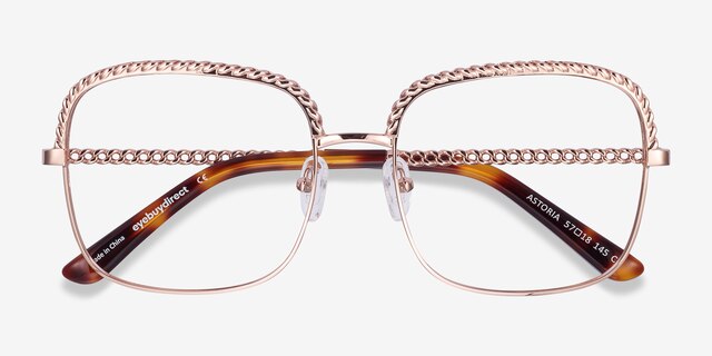 Astoria Rose Gold MetalEyeglass Frames from EyeBuyDirect, Closed View