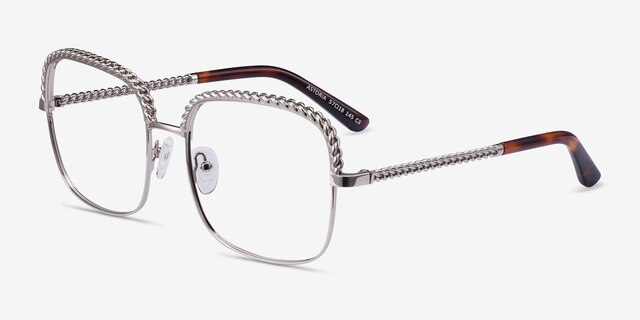 Astoria Argenté MétalMontures de lunettes de vue d'EyeBuyDirect, Vue d'Angle