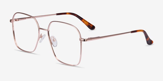Roman Rose Gold MetalEyeglass Frames from EyeBuyDirect, Angle View