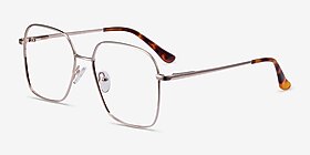 Roman Doré Métal Montures de lunettes de vue d'EyeBuyDirect, Vue d'Angle