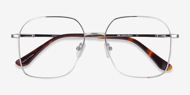 Roman Argenté MétalMontures de lunettes de vue d'EyeBuyDirect, Vue Rapprochée