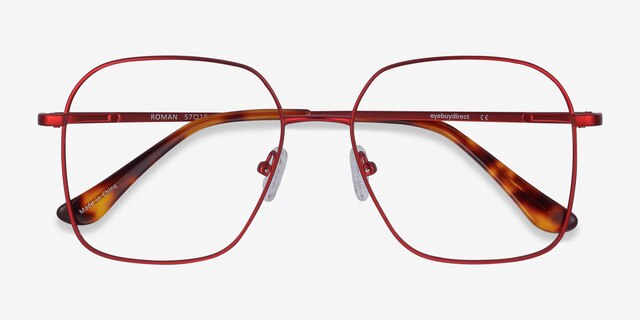 Roman Red MetalEyeglass Frames from EyeBuyDirect, Closed View