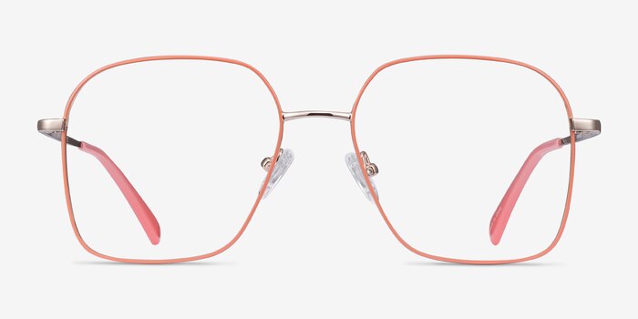 Arty Coral & Gold Metal Eyeglass Frames from EyeBuyDirect