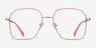Arty Coral & Gold MetalEyeglass Frames from EyeBuyDirect, Front View