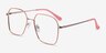 Arty Coral & Gold MetalEyeglass Frames from EyeBuyDirect, Angle View