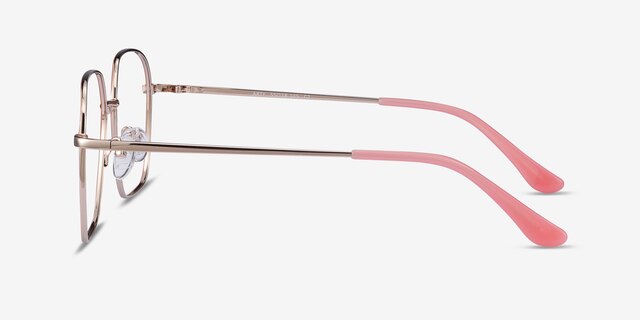 Arty Coral & Gold MetalEyeglass Frames from EyeBuyDirect, Side View