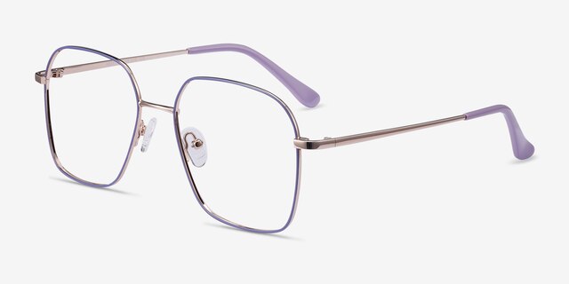Arty Purple & Gold MétalMontures de lunettes de vue d'EyeBuyDirect, Vue d'Angle