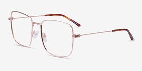 Dorato Or rose Métal Montures de lunettes de vue d'EyeBuyDirect, Vue d'Angle
