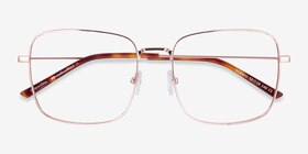 Dorato Or rose Métal Montures de lunettes de vue d'EyeBuyDirect, Vue Rapprochée