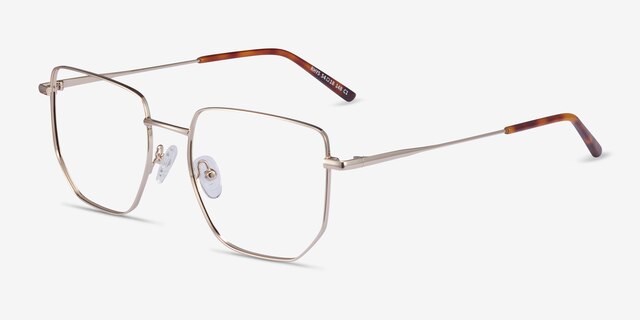 Rhys Gold MetalEyeglass Frames from EyeBuyDirect, Angle View