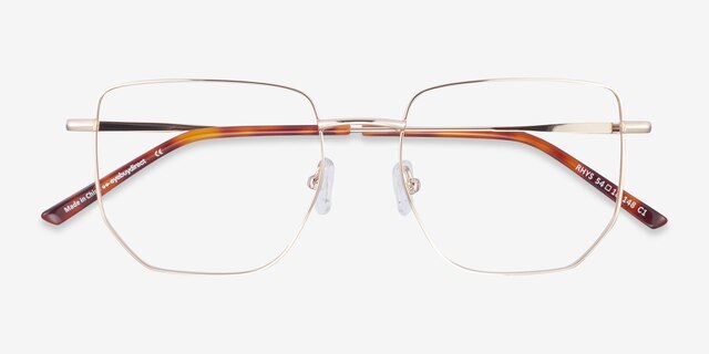 Rhys Gold MetalEyeglass Frames from EyeBuyDirect, Closed View