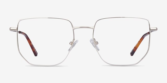Rhys Argenté MétalMontures de lunettes de vue d'EyeBuyDirect, Vue de Face