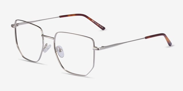 Rhys Argenté MétalMontures de lunettes de vue d'EyeBuyDirect, Vue d'Angle