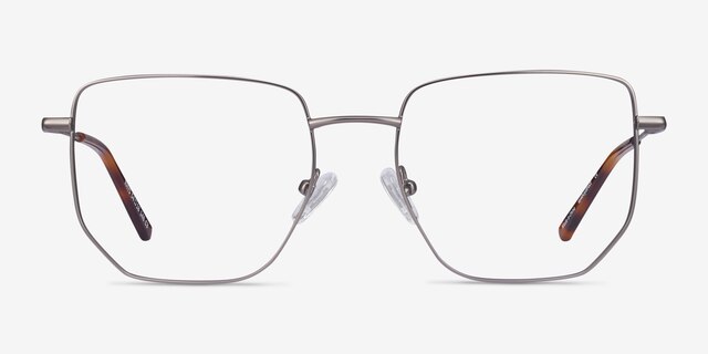 Rhys Gunmetal MetalEyeglass Frames from EyeBuyDirect, Front View