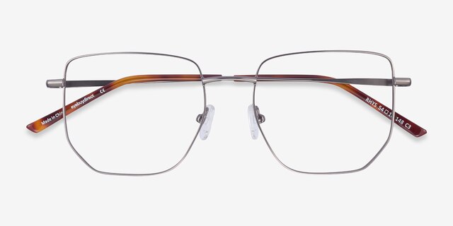 Rhys Gunmetal MetalEyeglass Frames from EyeBuyDirect, Closed View