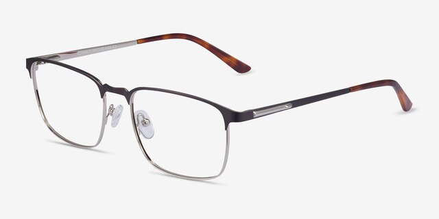 Oswald Matte Black MetalEyeglass Frames from EyeBuyDirect, Angle View
