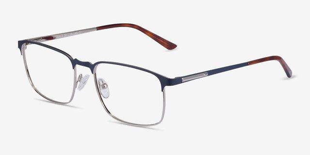 Oswald Navy MetalEyeglass Frames from EyeBuyDirect, Angle View