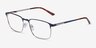 Oswald Navy MetalEyeglass Frames from EyeBuyDirect, Angle View