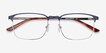 Oswald Navy MetalEyeglass Frames from EyeBuyDirect, Closed View