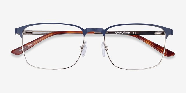 Oswald Navy MetalEyeglass Frames from EyeBuyDirect, Closed View