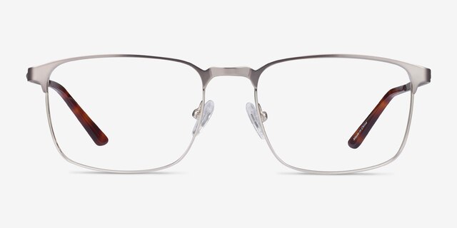 Oswald Gunmetal MetalEyeglass Frames from EyeBuyDirect, Front View