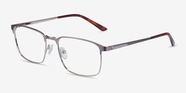 Oswald Gunmetal MetalEyeglass Frames from EyeBuyDirect, Angle View