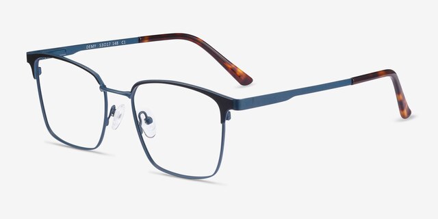 Demy Navy & Black MetalEyeglass Frames from EyeBuyDirect, Angle View