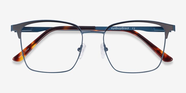 Demy Navy & Black MetalEyeglass Frames from EyeBuyDirect, Closed View