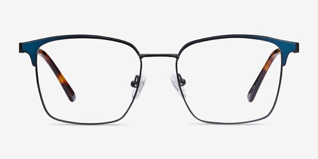 Demy Black & Navy MetalEyeglass Frames from EyeBuyDirect, Front View