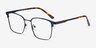 Demy Black & Navy MetalEyeglass Frames from EyeBuyDirect, Angle View